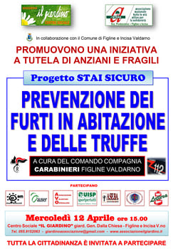 Locandina progetto STAI SCURO Carabinieri 